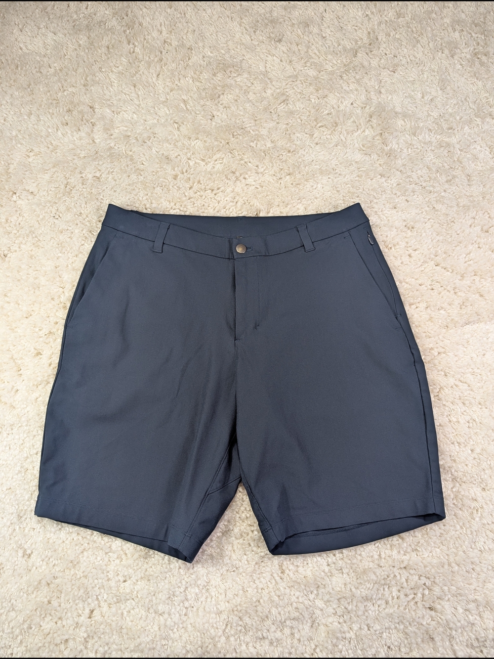 lululemon athletica Men's Dark Navy Stretch Flat-Front Shorts